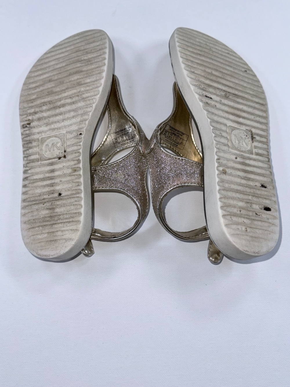 Michael Kors Kids Brandy Zahara Gold Glitter Sandals Size 1 EUC - Picture 5 of 5
